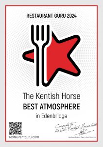 Restaurant Guru 2024 Certificate. Best Atmosphere in Edenbridge